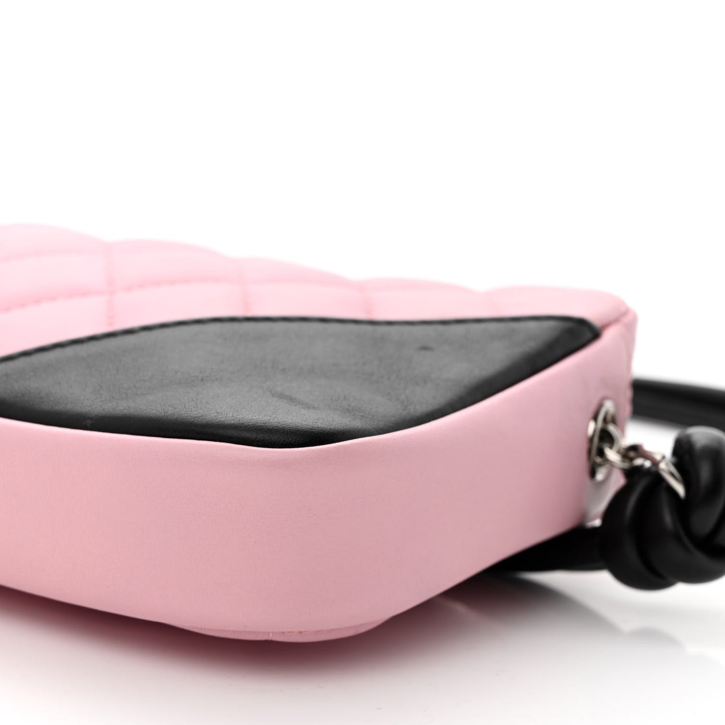 Calfskin Quilted Cambon Pochette Pink Black