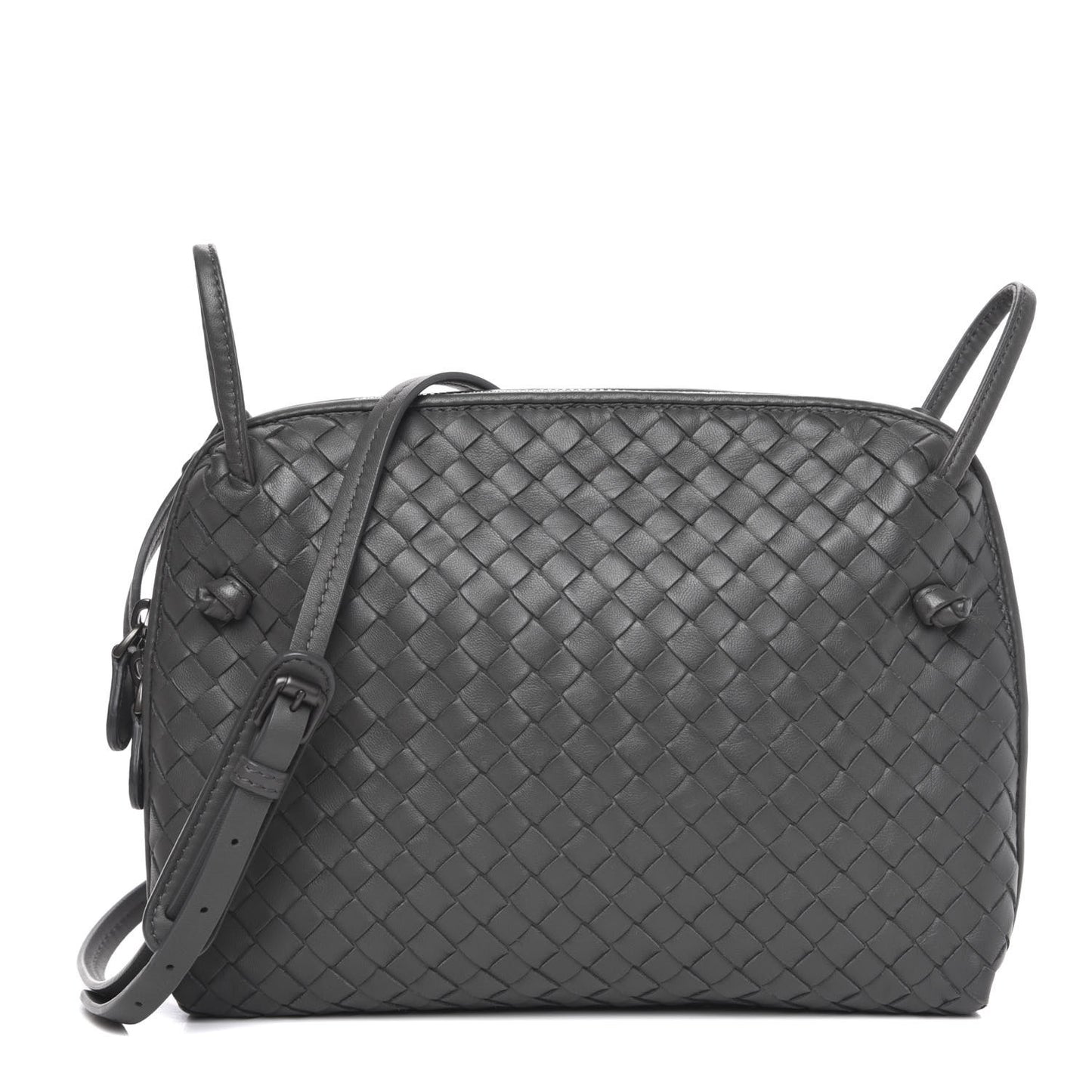 Nappa Intrecciato Nodini Crossbody Messenger New Light Grey