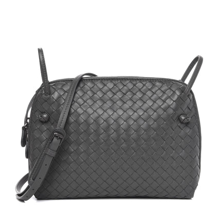 Bottega Veneta Nappa Intrecciato Nodini Crossbody Messenger New Light Grey 1 of 8