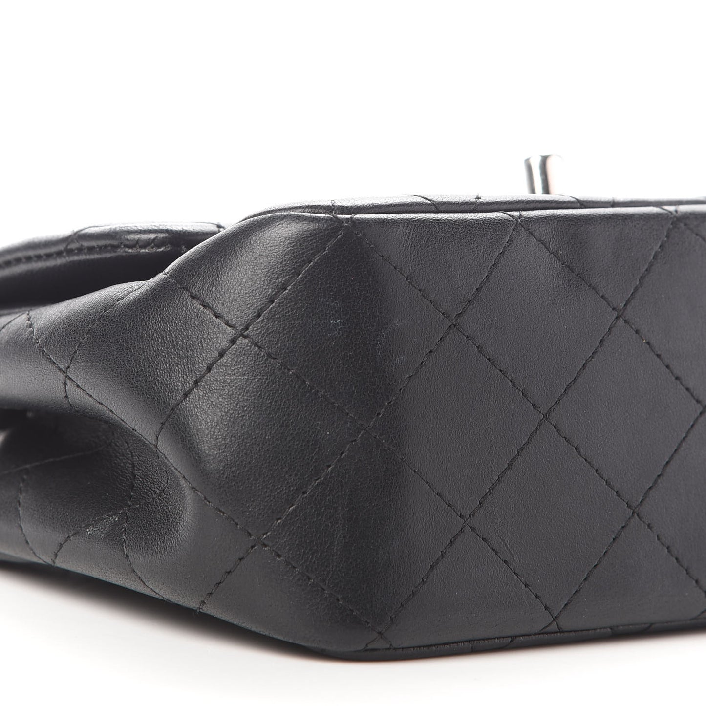Lambskin Quilted Mini Square Flap Black