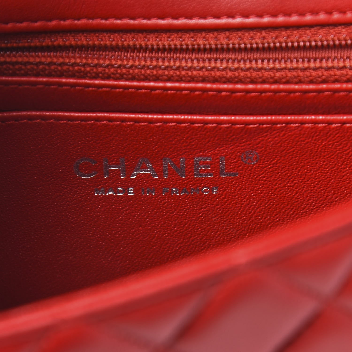 Chanel Lambskin Quilted Mini Rectangular Flap Red 6 of 11