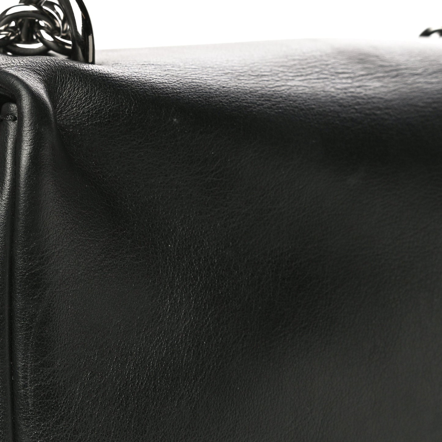 Calfskin Large Natalia Chain Bag Black