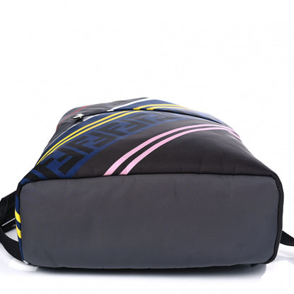 Fendi Canvas FF Diagonal Cross Strap Backpack Navy Multicolor 5 of 5