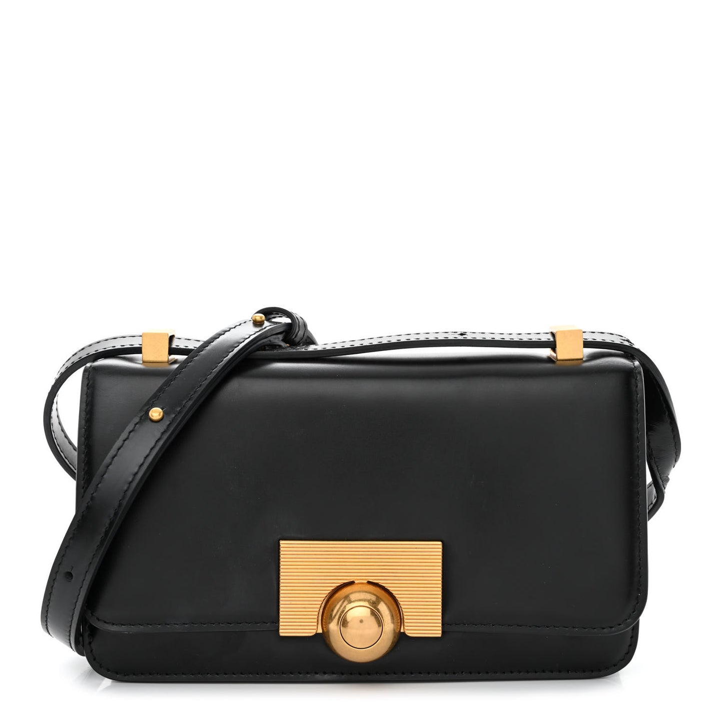 Spazzolato Calfskin Mini Classic BV Bag Black