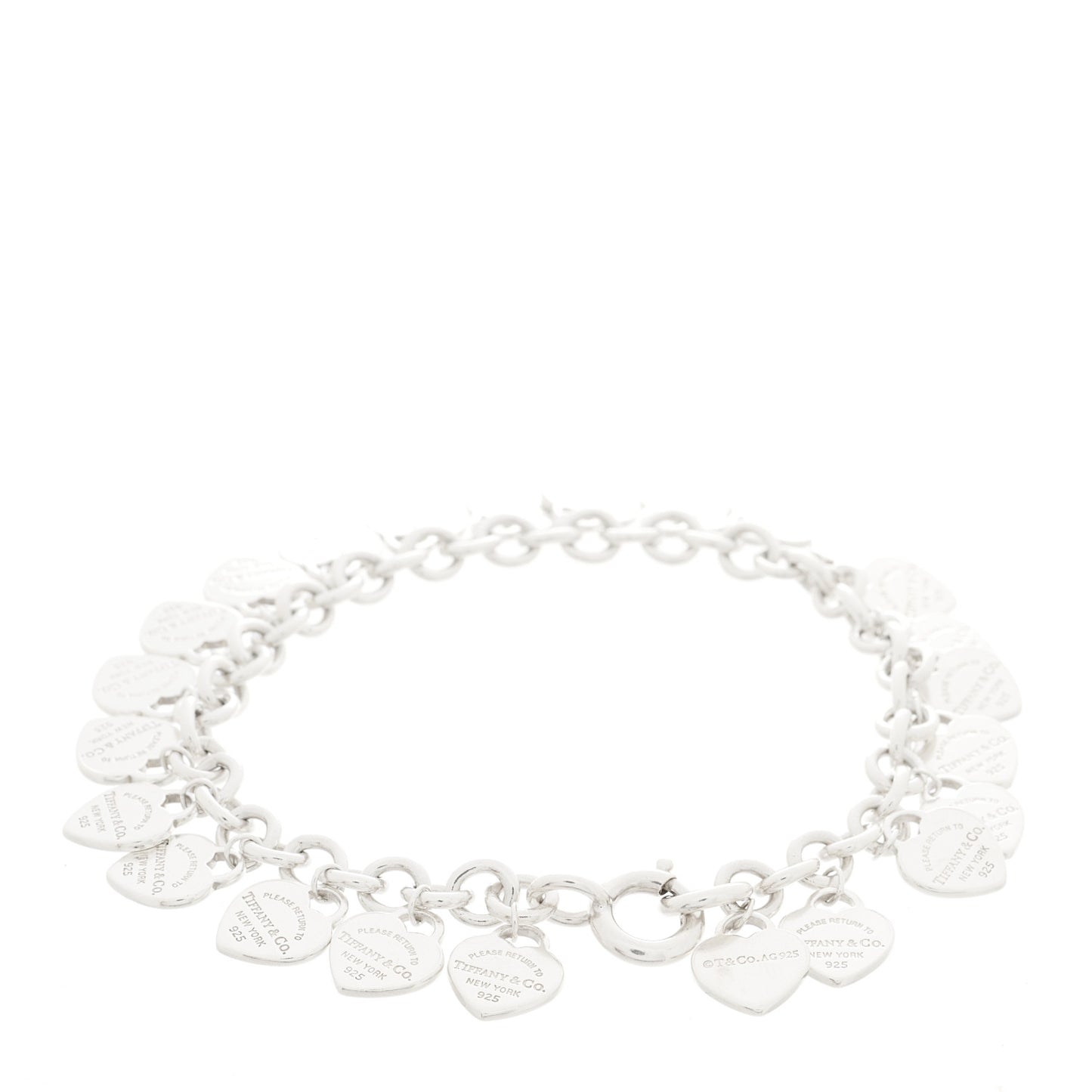 Sterling Silver Mini Return to Tiffany Multi Heart Tag Charm Bracelet