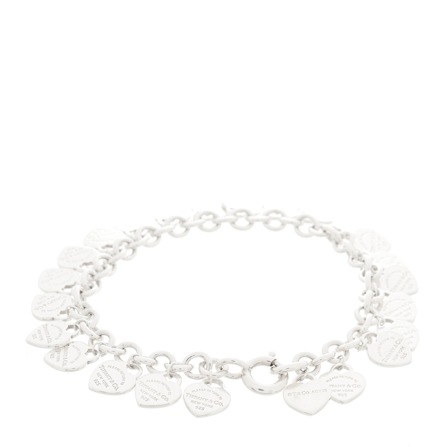 Tiffany Sterling Silver Mini Return to Tiffany Multi Heart Tag Charm Bracelet 2 of 3