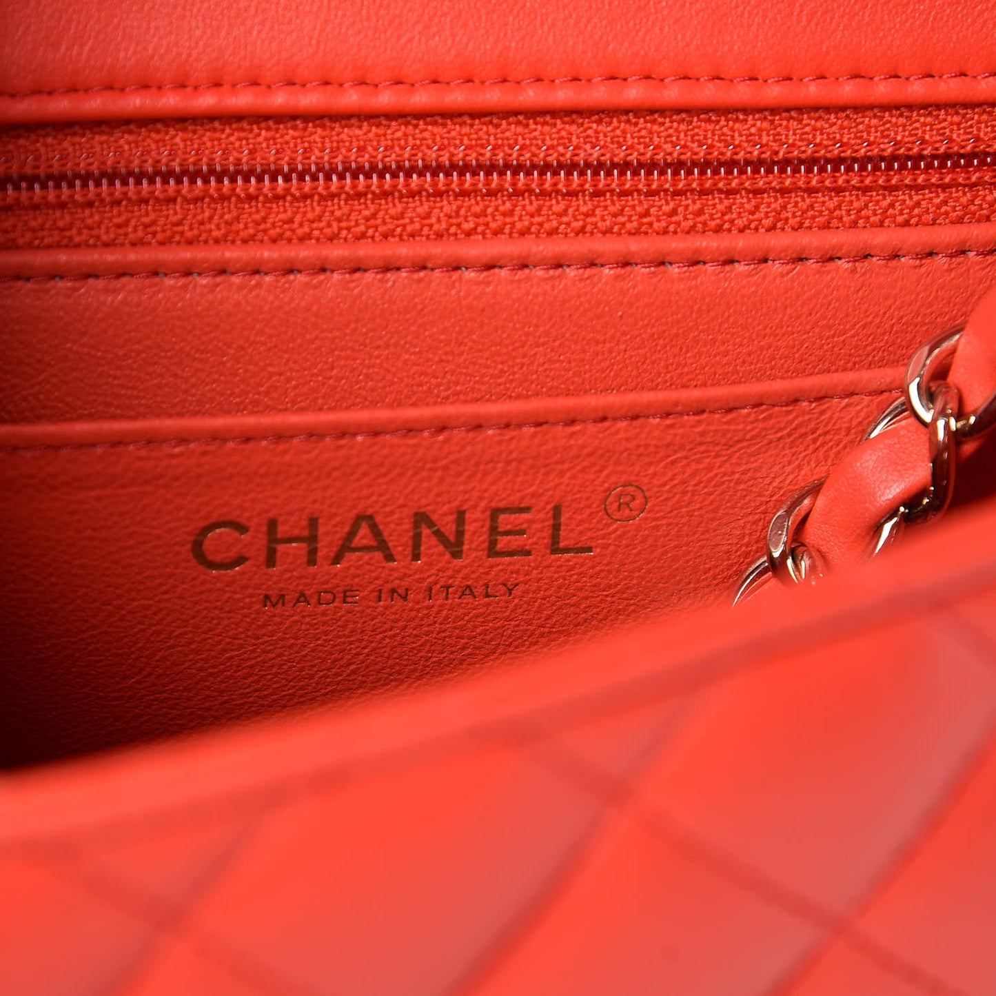 Lambskin Quilted Mini Square Flap Red