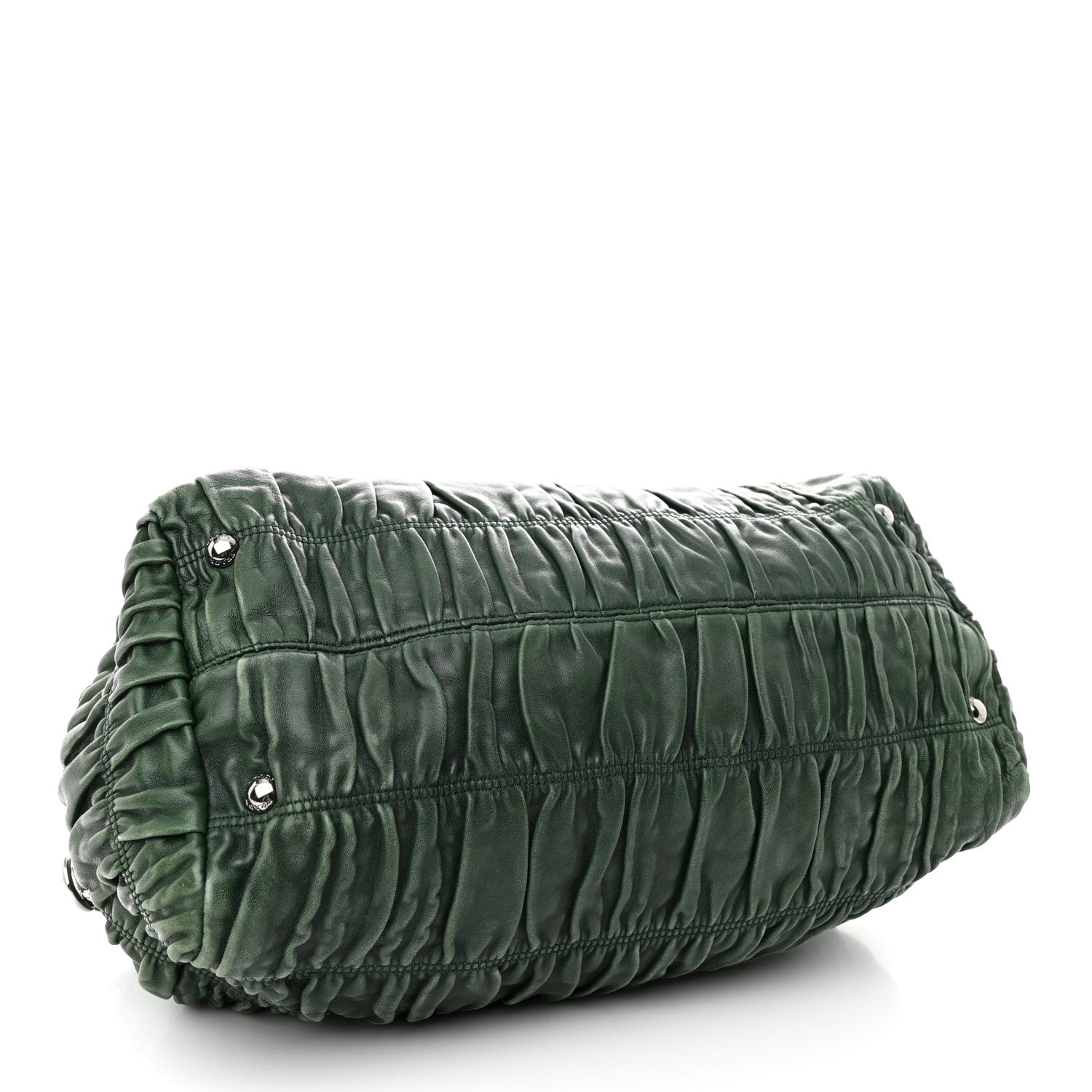 Prada Nappa Gaufre Double Zip Tote Green 4 of 17