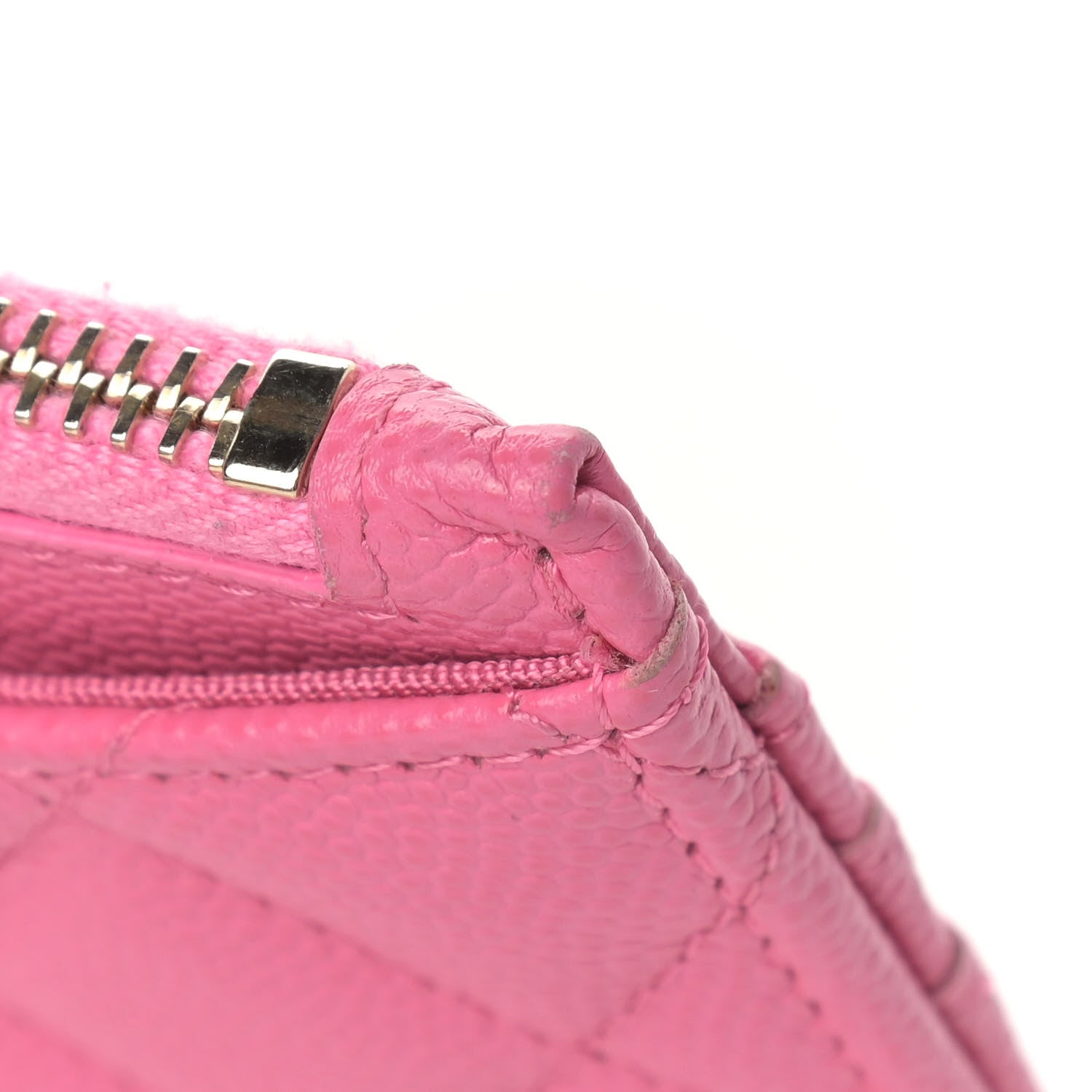 Chanel Caviar Quilted CC Zip Card Holder Pink 10 of 11