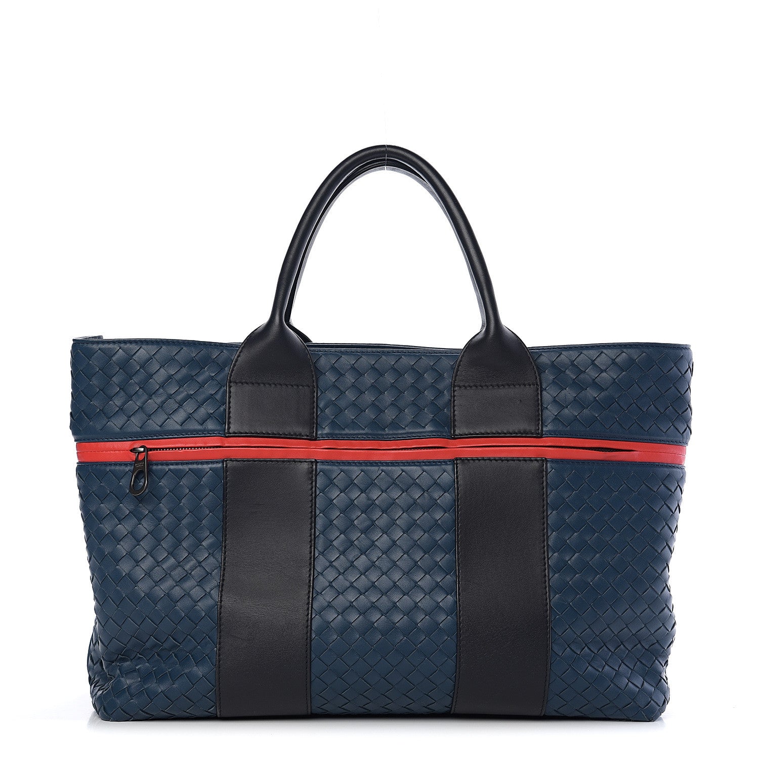 Bottega Veneta Nappa Intrecciato Stripe Tote Denim 1 of 8