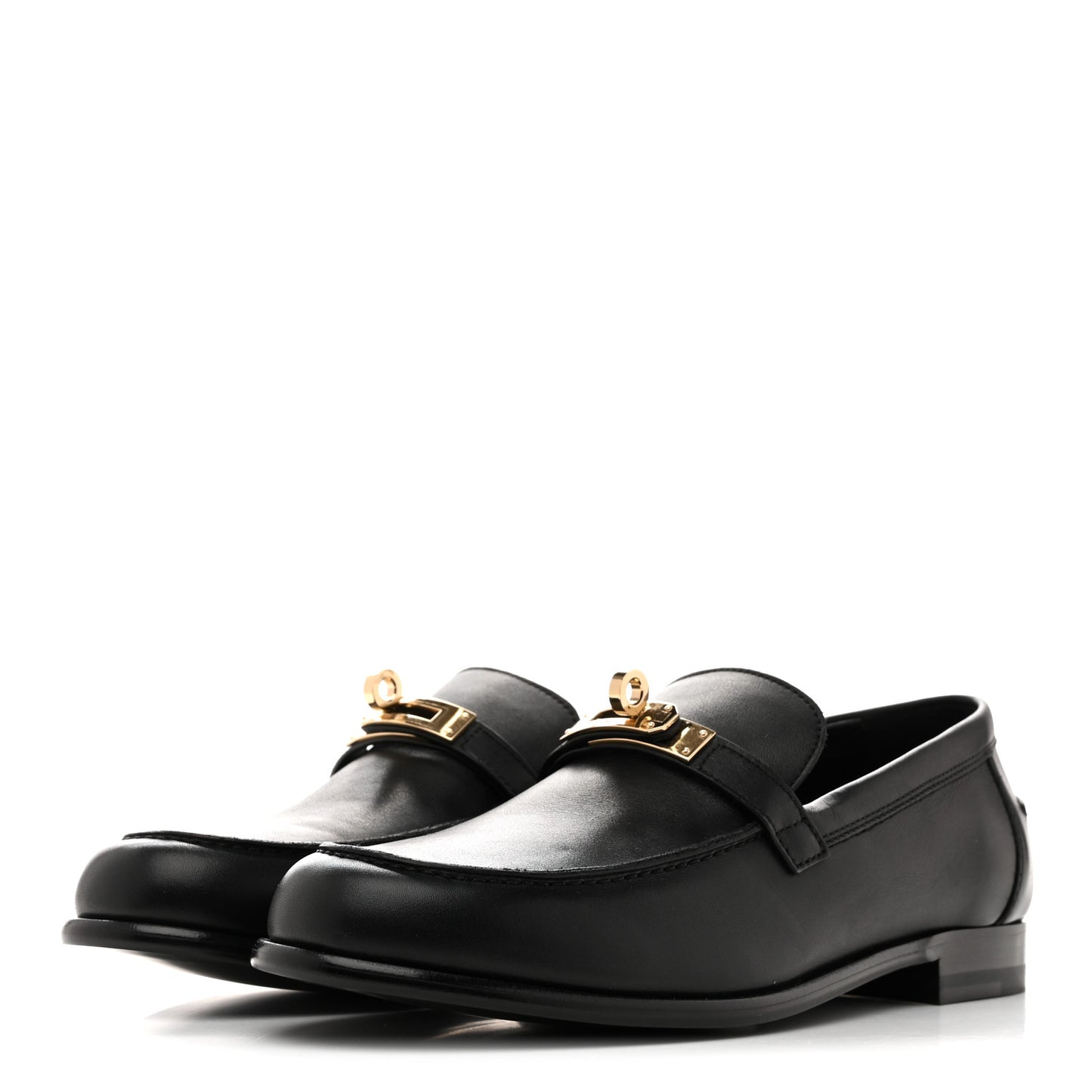 Calfskin Womens Destin Loafers 38.5 Black