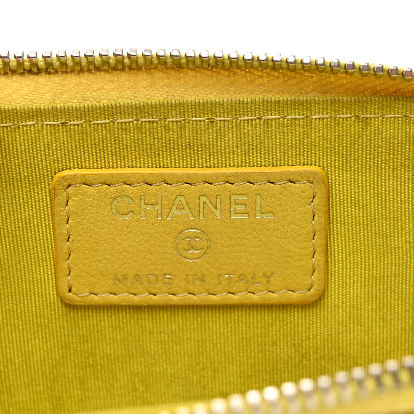 Lambskin Camellia Embossed Key Holder Case Yellow