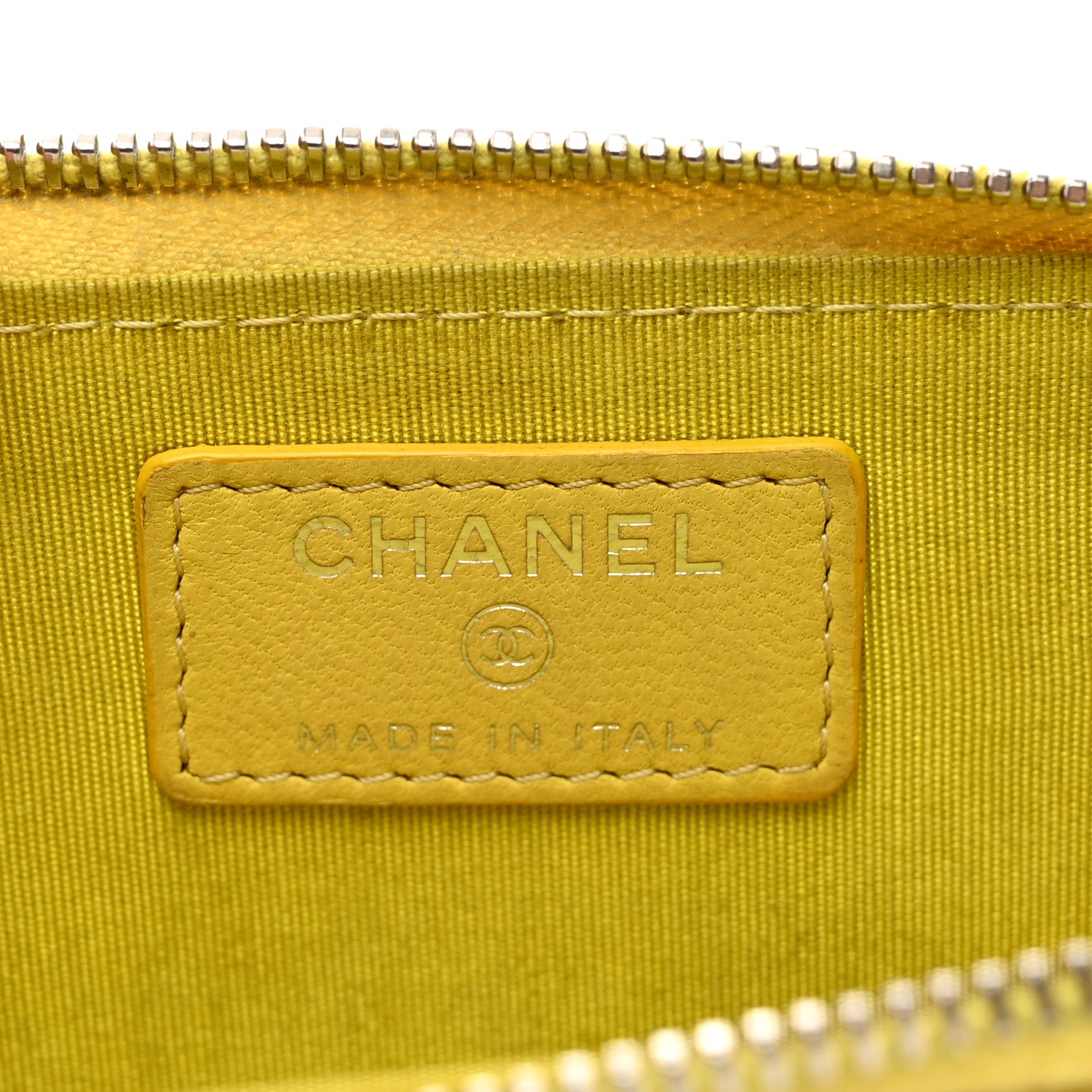 Chanel Lambskin Camellia Embossed Key Holder Case Yellow 6 of 10