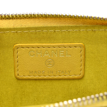 Chanel Lambskin Camellia Embossed Key Holder Case Yellow 6 of 10