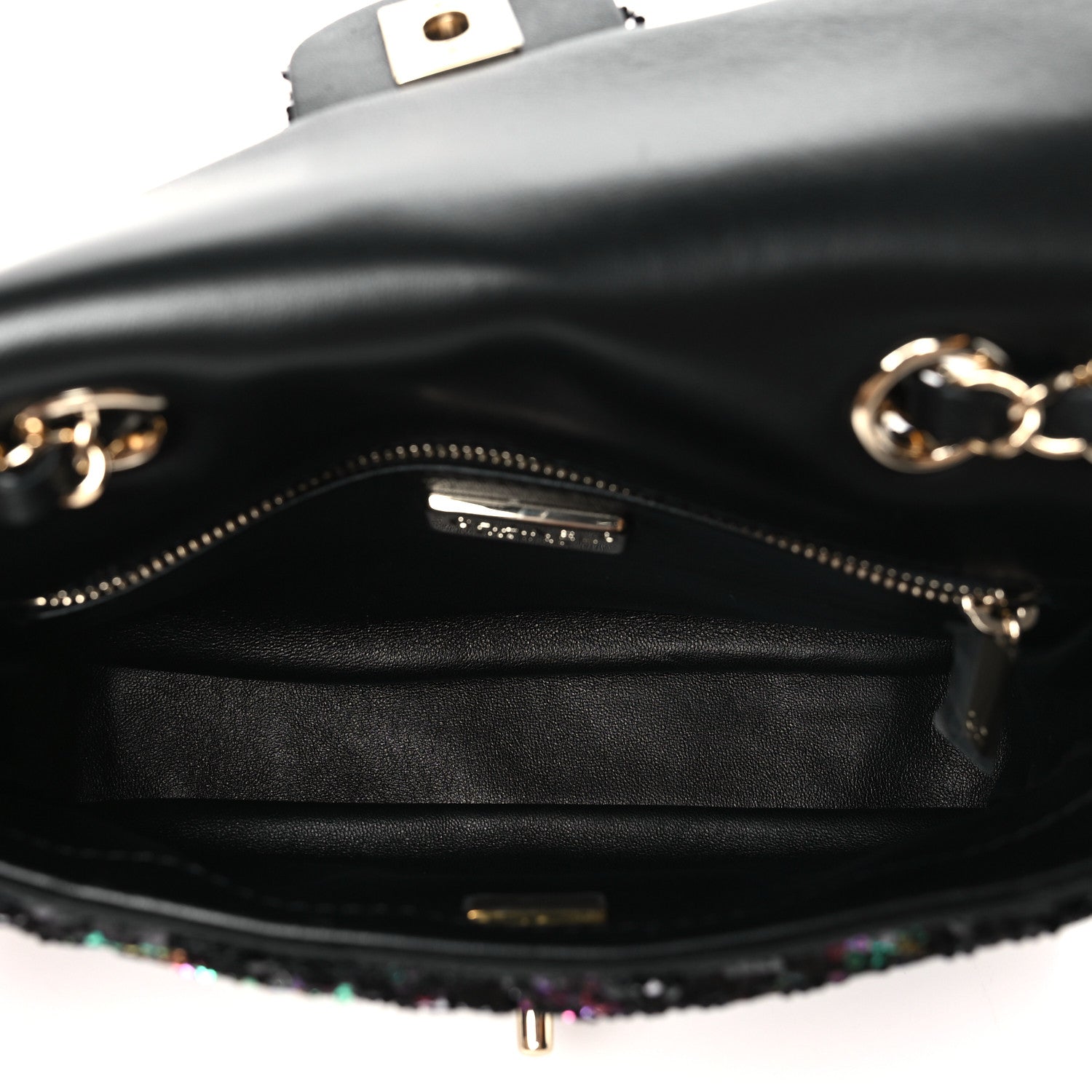 Chanel Sequin CC Small Single Flap Black Multicolor 5 of 10