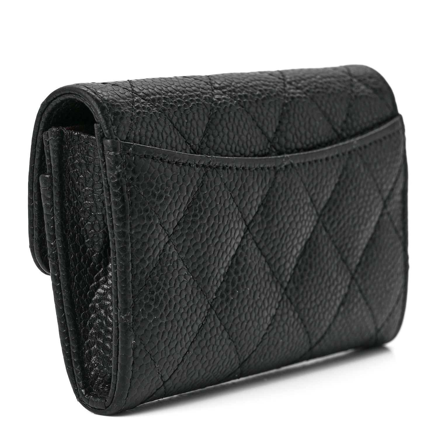 Chanel Caviar Quilted Flap Card Holder Wallet Black 3 of 13