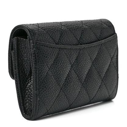 Chanel Caviar Quilted Flap Card Holder Wallet Black 3 of 13