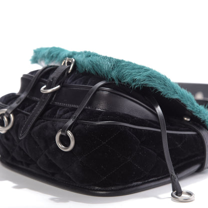 Prada Cavallino Velluto Corsaire Antic Crossbody Bag Biliardo Black 7 of 8