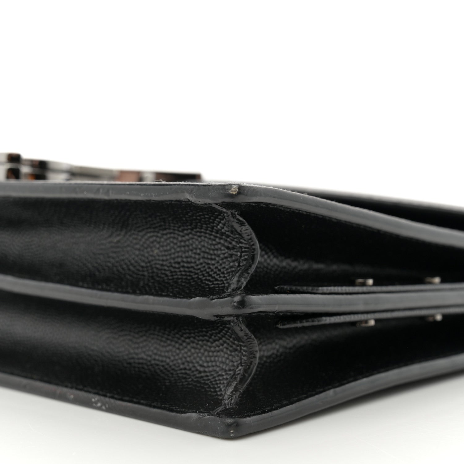 Saint Laurent Grain De Poudre Monogram Cassandra Clasp Bag Black 11 of 15