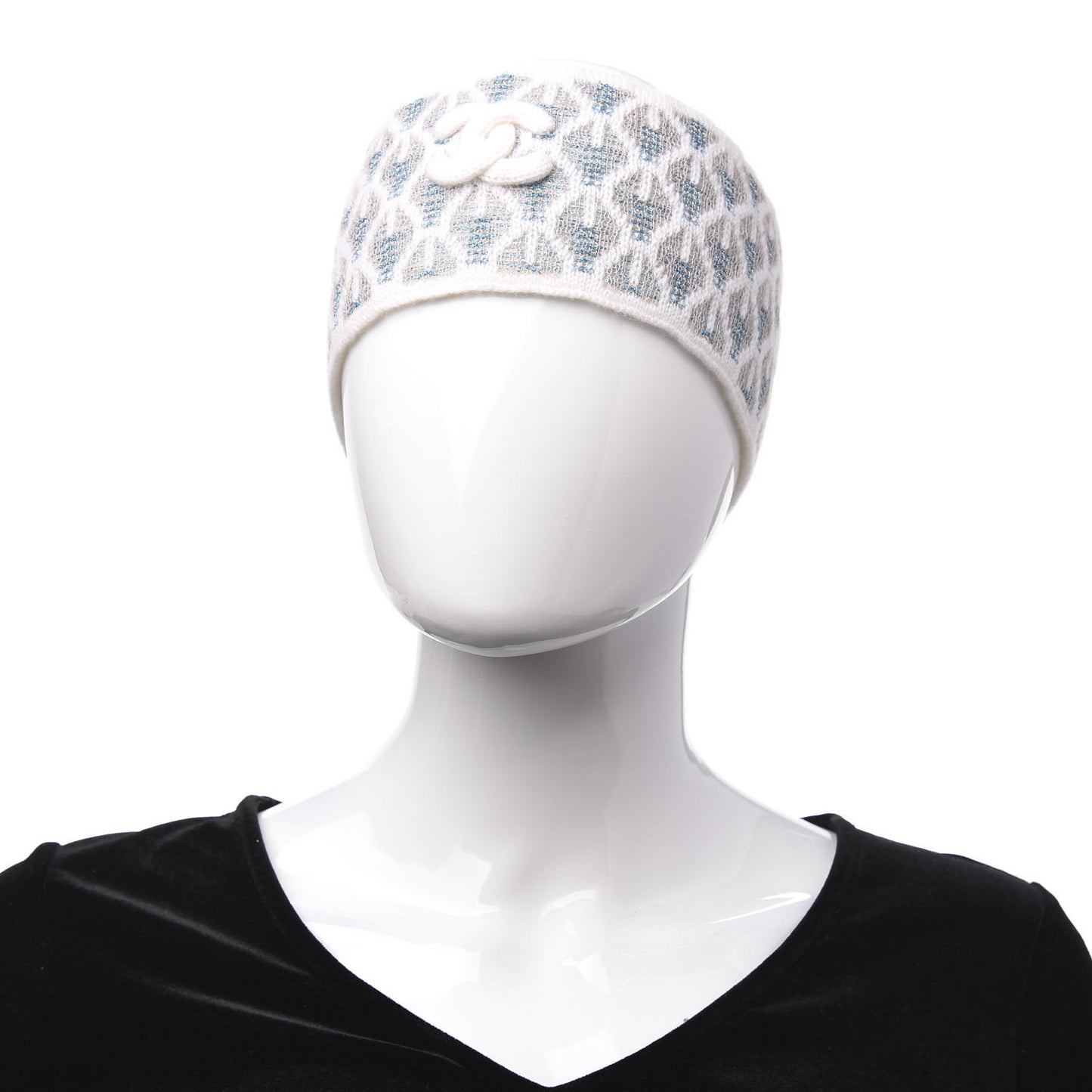 Metallic Cashmere CC Headband Cream Blue