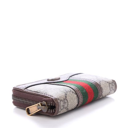Gucci GG Supreme Web Ophidia Zip Around Card Case Brown 4 of 6