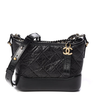 Chanel Aged Calfskin Quilted Small Gabrielle Hobo Black 1 of 10