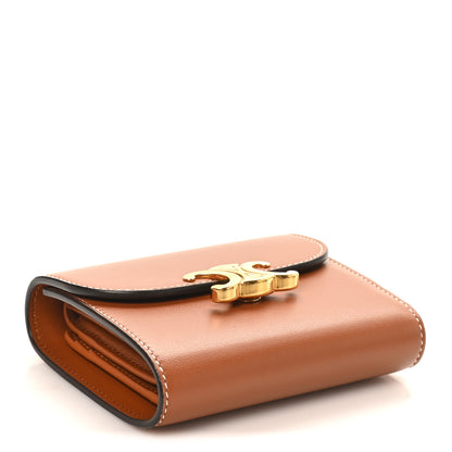 Celine Shiny Smooth Lambskin Small Triomphe Wallet Tan 4 of 9