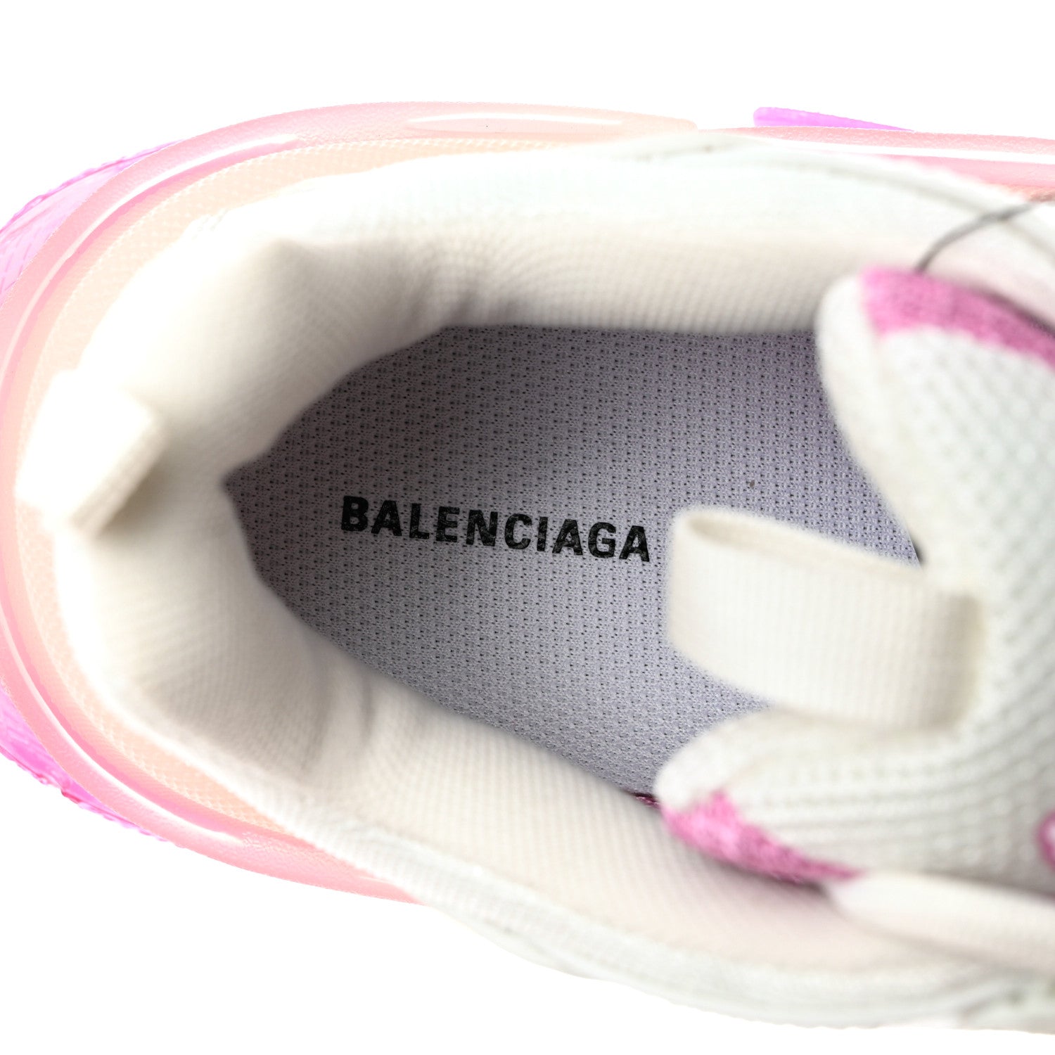 Balenciaga Fabric Mesh Clear Sole Womens Triple S Sneakers 38 White Pink 7 of 8