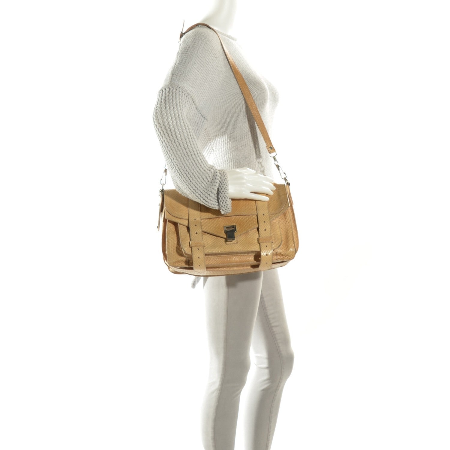 Proenza Schouler Python PS1 Large Satchel Gold 2 of 13