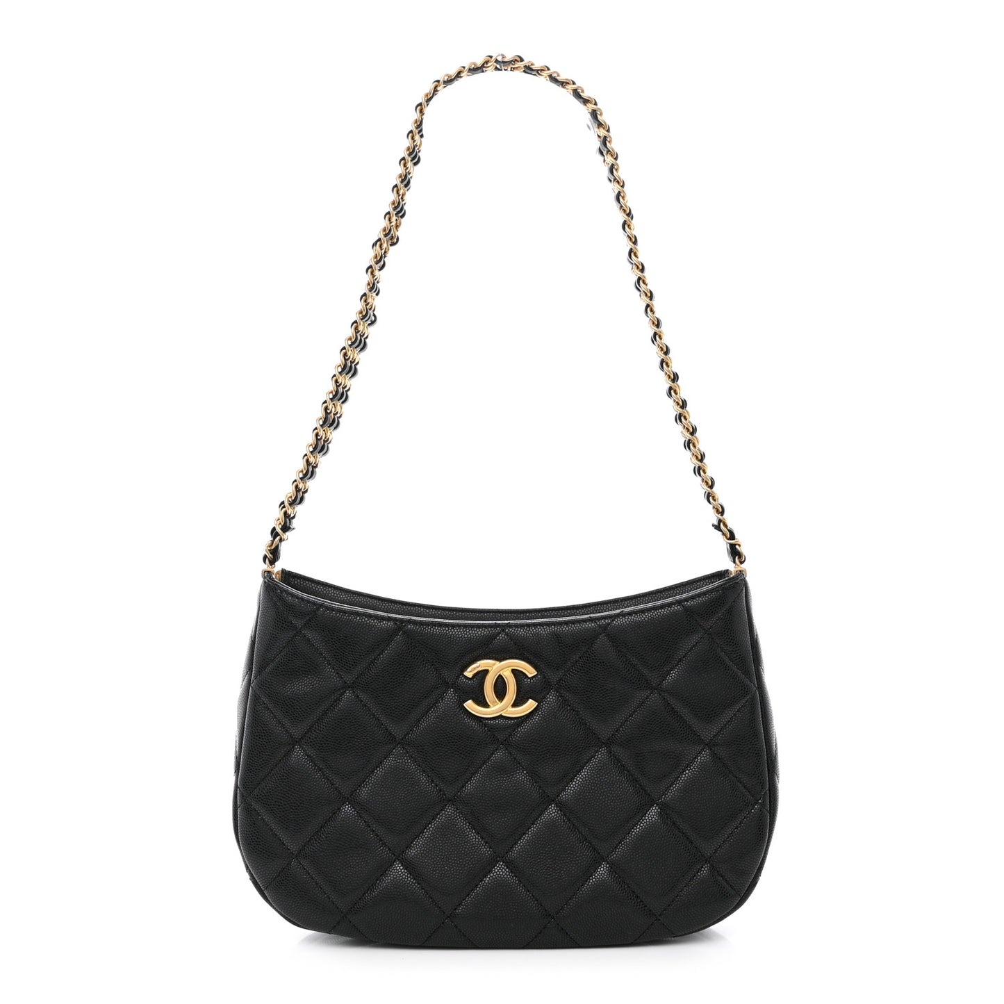 Caviar Quilted Hobo Black