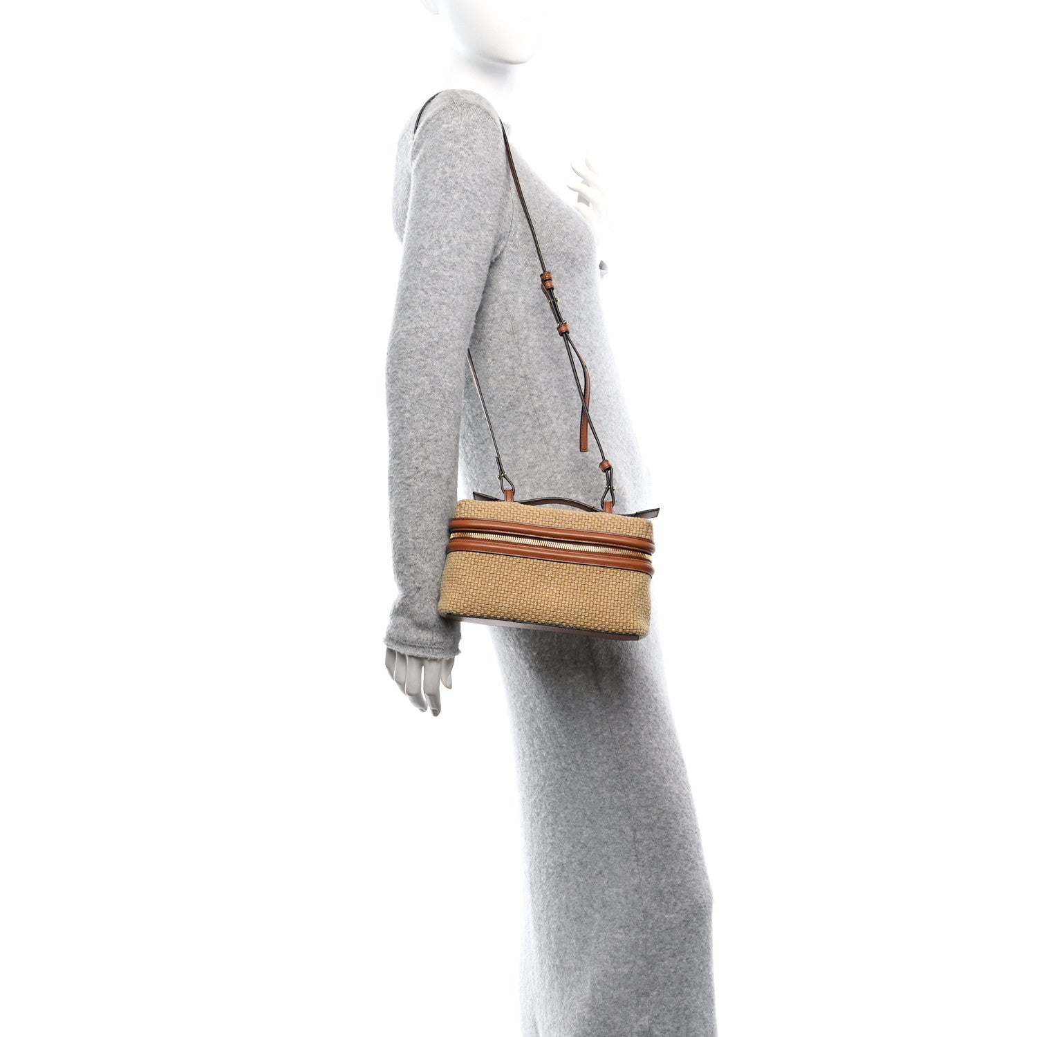 Bottega Veneta Nappa Jute Intrecciato Bang Bang Vanity Case Cane Sugar Light Wood 3 of 10