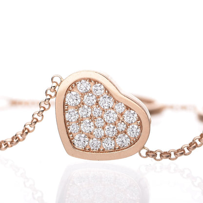 Chopard 18K Rose Gold Diamond Happy Hearts Bracelet 8 of 9