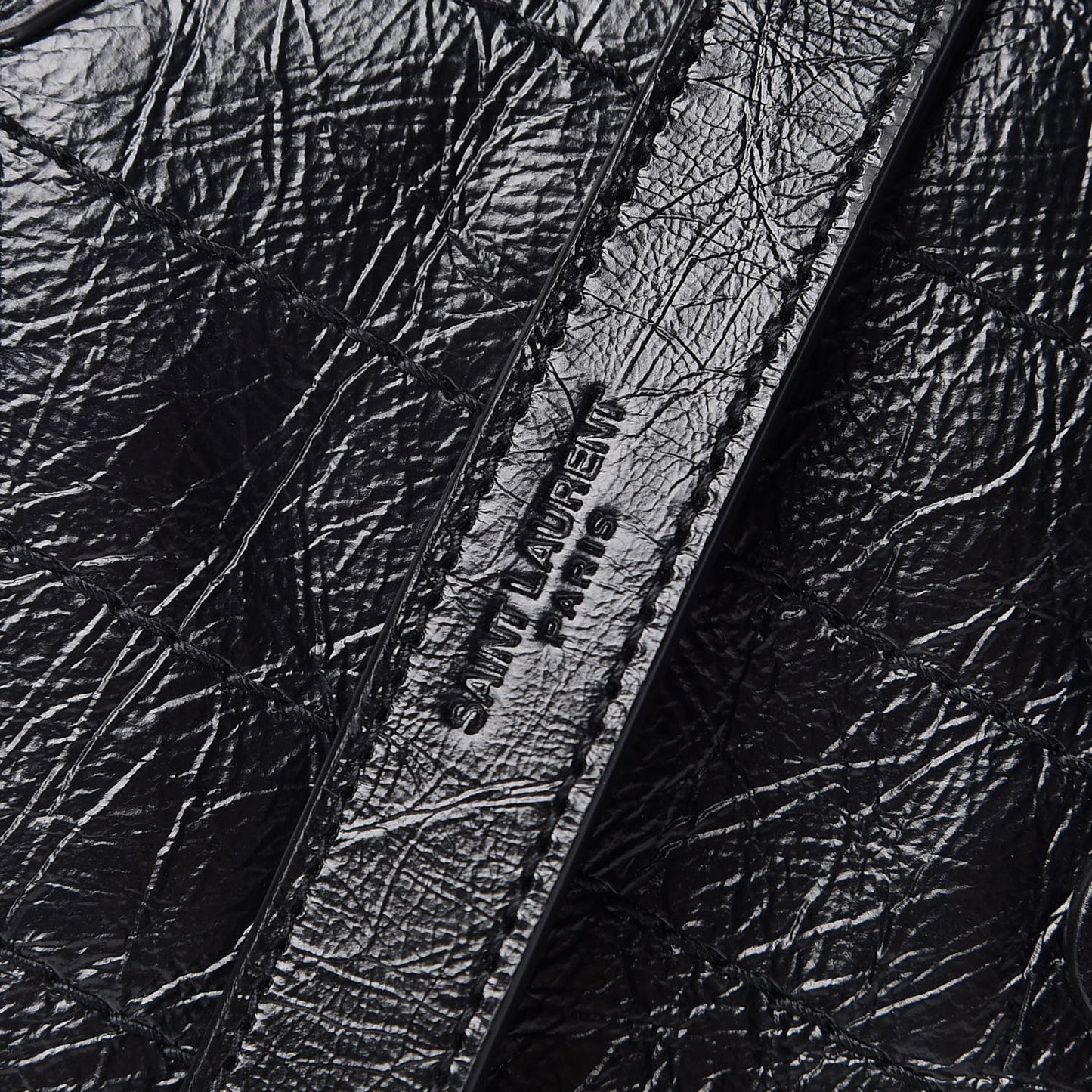 Crinkled Calfskin Matelasse Monogram Niki Chain Wallet Black