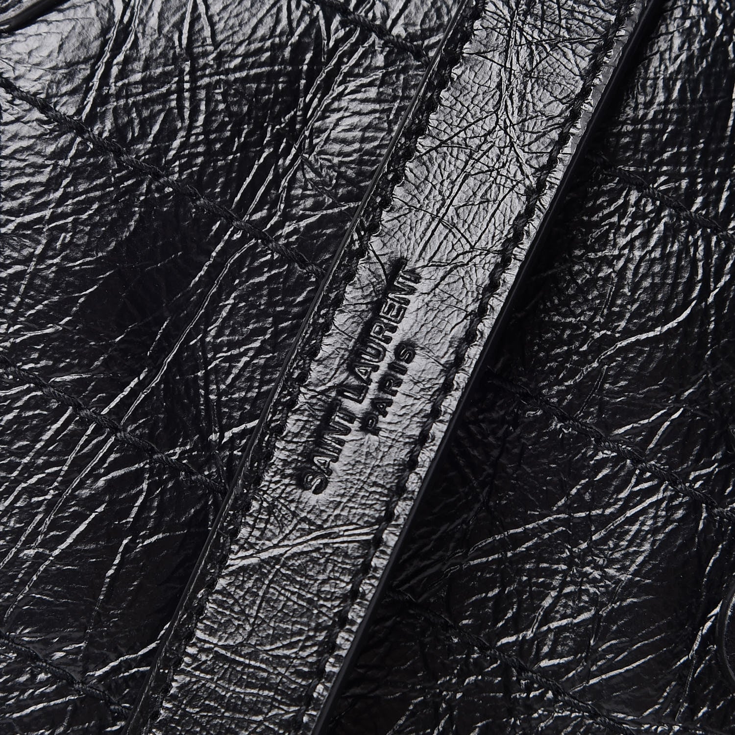 Saint Laurent Crinkled Calfskin Matelasse Monogram Niki Chain Wallet Black 7 of 11