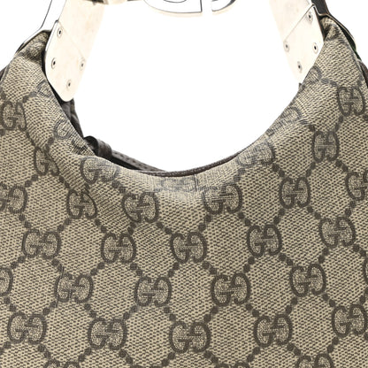 Gucci GG Supreme Monogram Textured Dollar Calfskin Web Mini Attache Bag Beige Ebony New Acero Beige Ebony New Acero 8 of 10