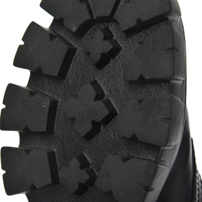 Prada Spazzolato Rois Re-Nylon Metal Triangle Logo Mens Monolith Pouch Pocket 60mm Combat Boots 8.5 Black 12 of 16