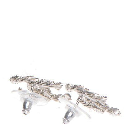 Chanel Crystal CC Twisted Earrings Silver 5 of 5