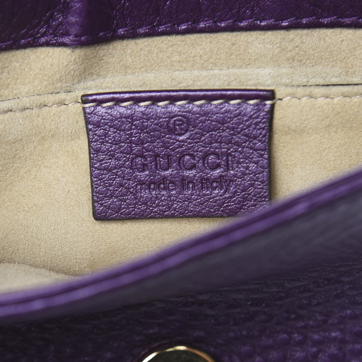 Metallic Pebbled Calfskin Small 1973 Chain Shoulder Bag Purple