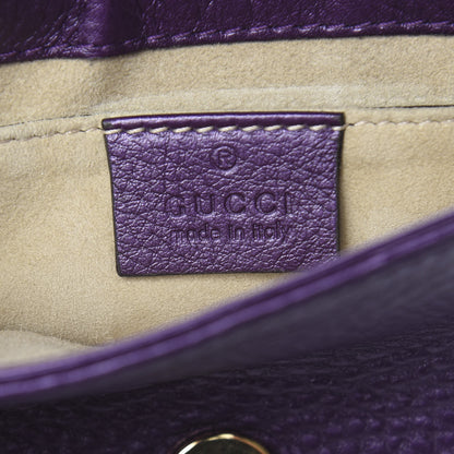 Gucci Metallic Pebbled Calfskin Small 1973 Chain Shoulder Bag Purple 6 of 10