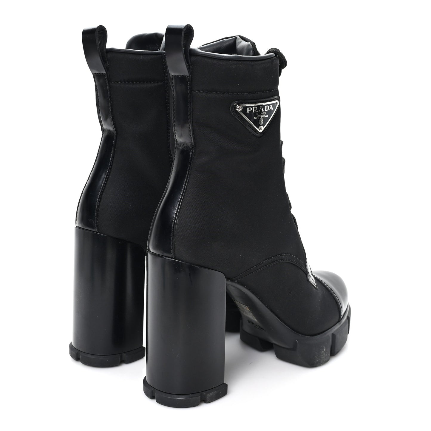Spazzolato Re-Nylon Metal Triangle Logo 110mm Ankle Boots 37 Black