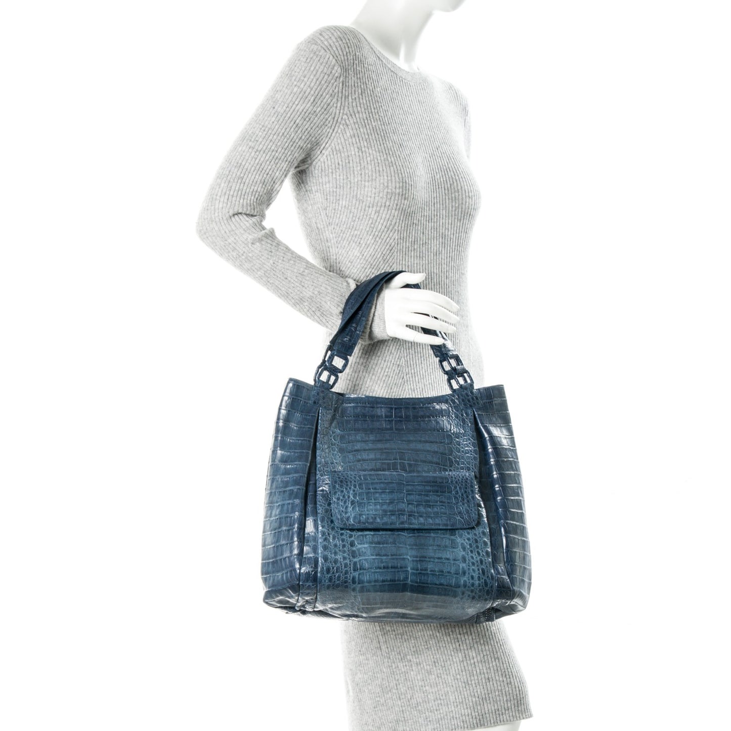 Crocodile Tote Blue