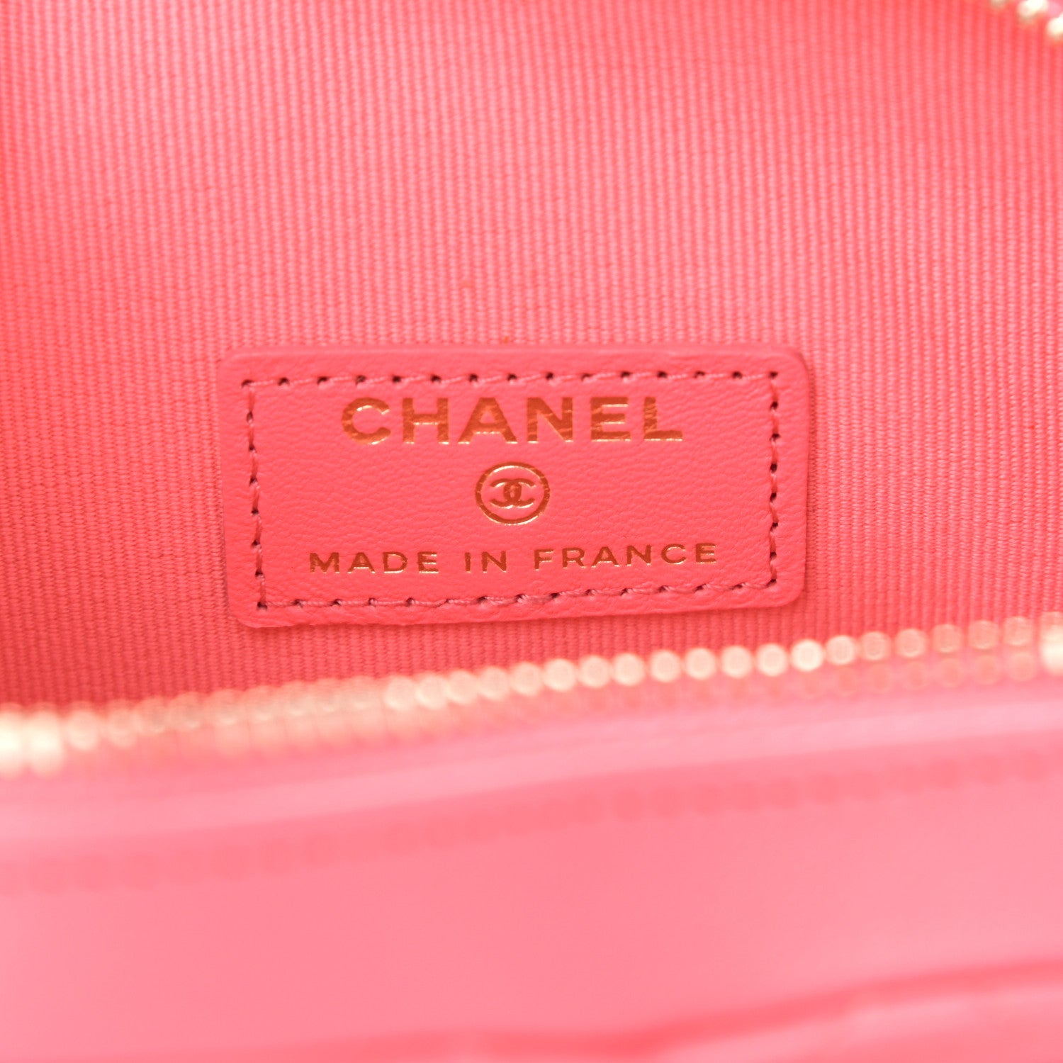Chanel Lambskin Quilted CC In Love Heart Clutch With Chain Pink 6 of 11