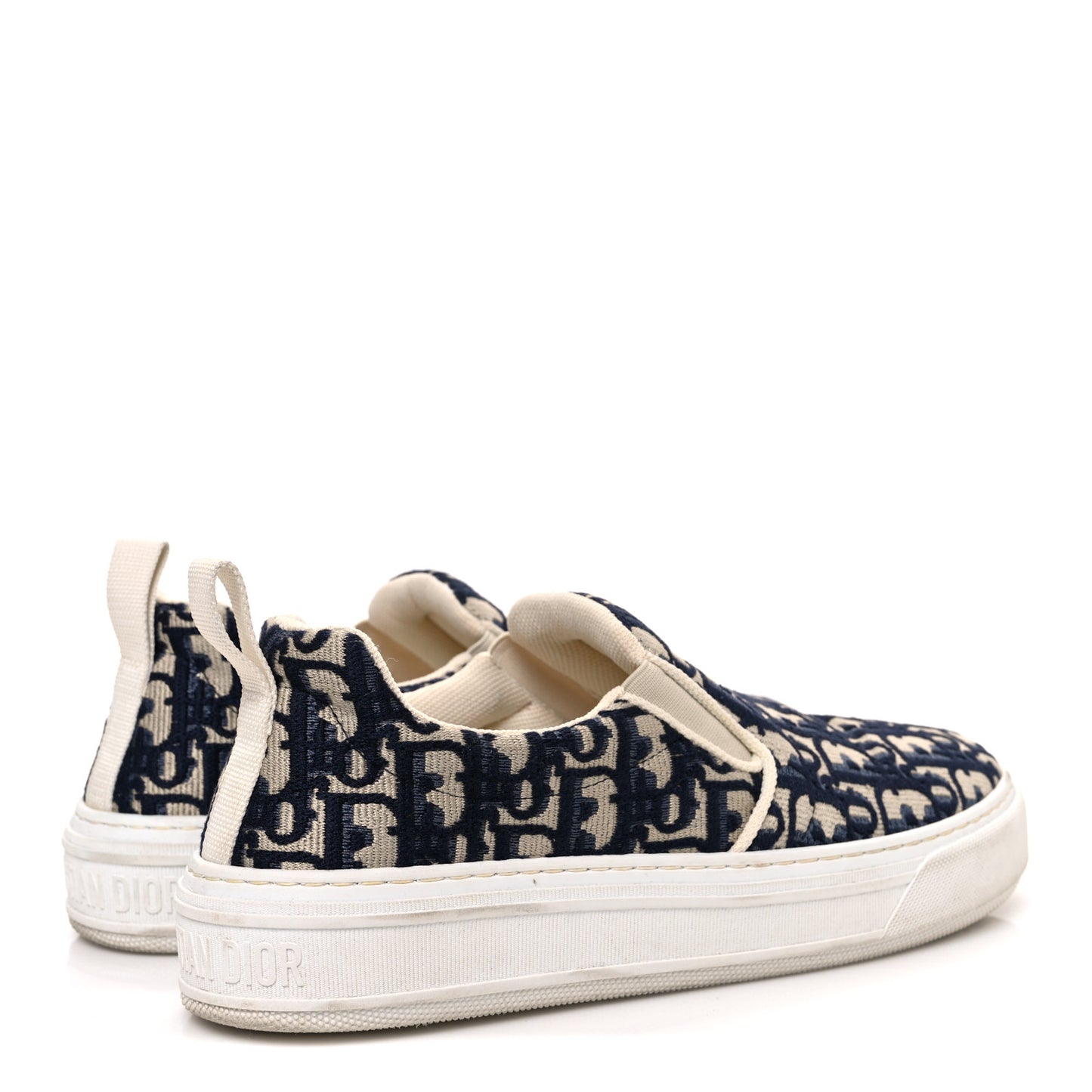Canvas Oblique Embroidered Womens Solar Slip On Sneakers 40 Deep Blue