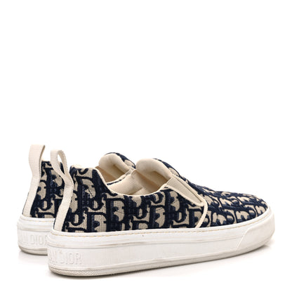 Christian Dior Canvas Oblique Embroidered Womens Solar Slip On Sneakers 40 Deep Blue 5 of 10