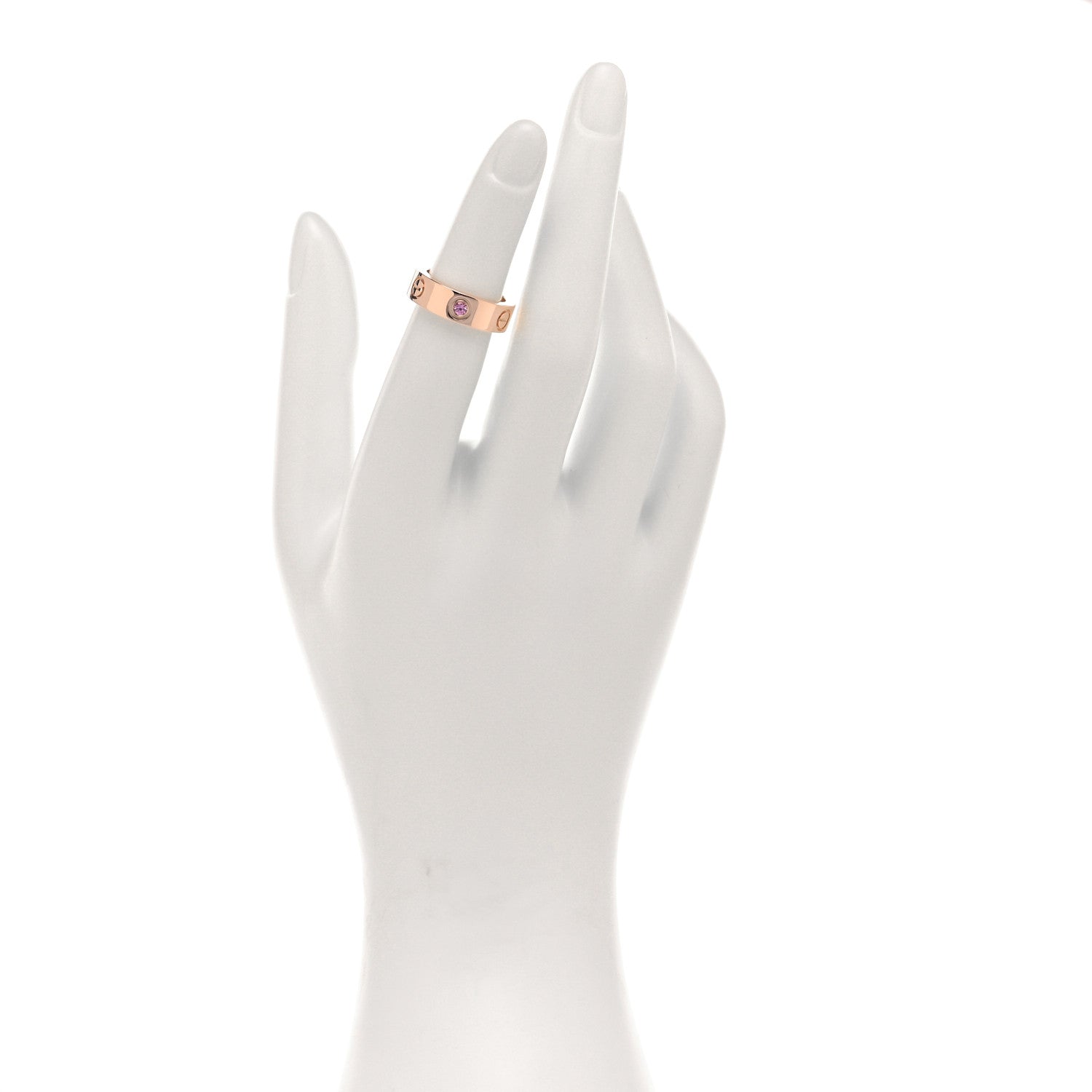 Cartier 18K Pink Gold Pink Sapphire 5.5mm LOVE Ring 48 4.5 2 of 5