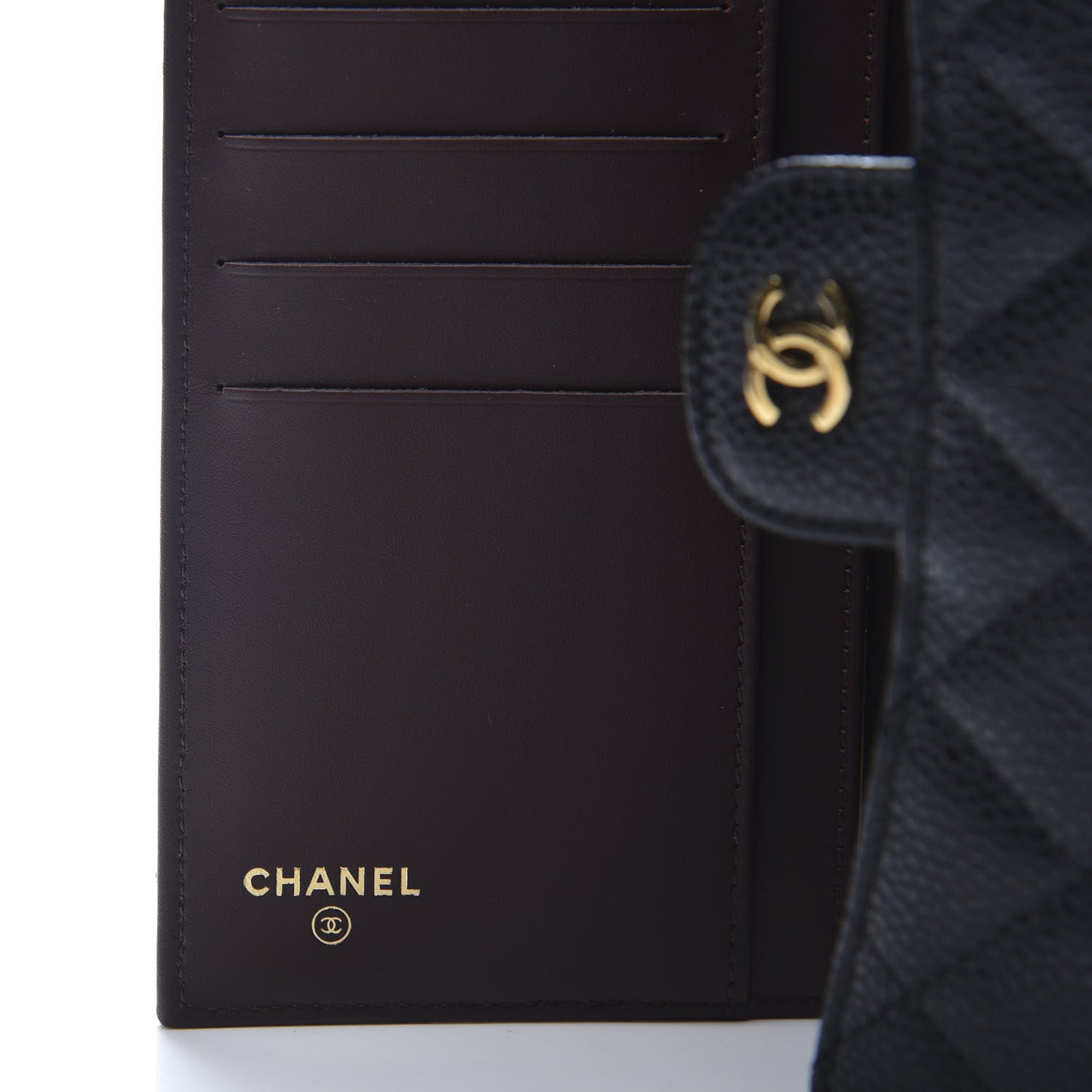 Caviar Quilted Large Flap Wallet Black