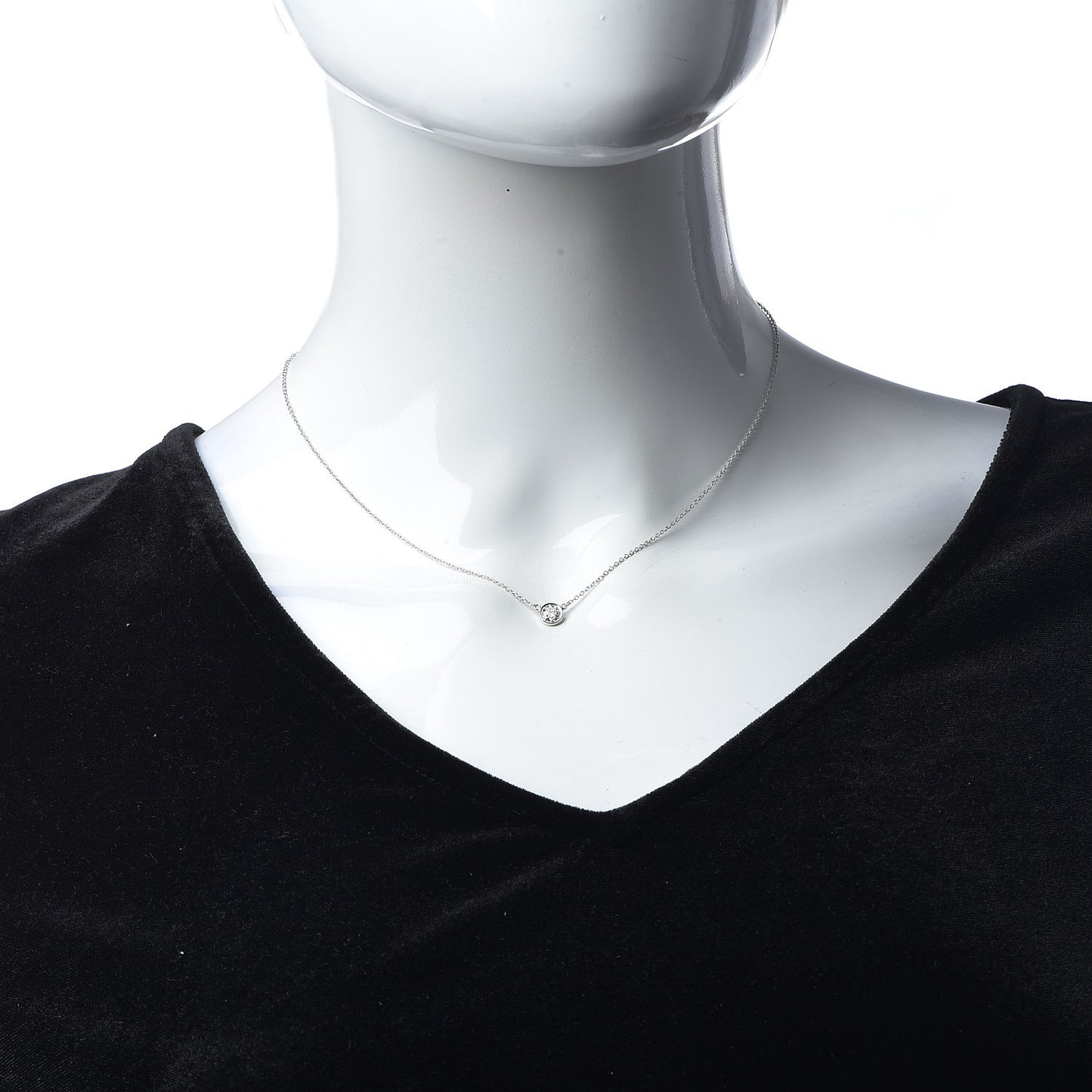 Platinum Diamond .37ct Elsa Peretti Diamonds by the Yard Pendant Necklace