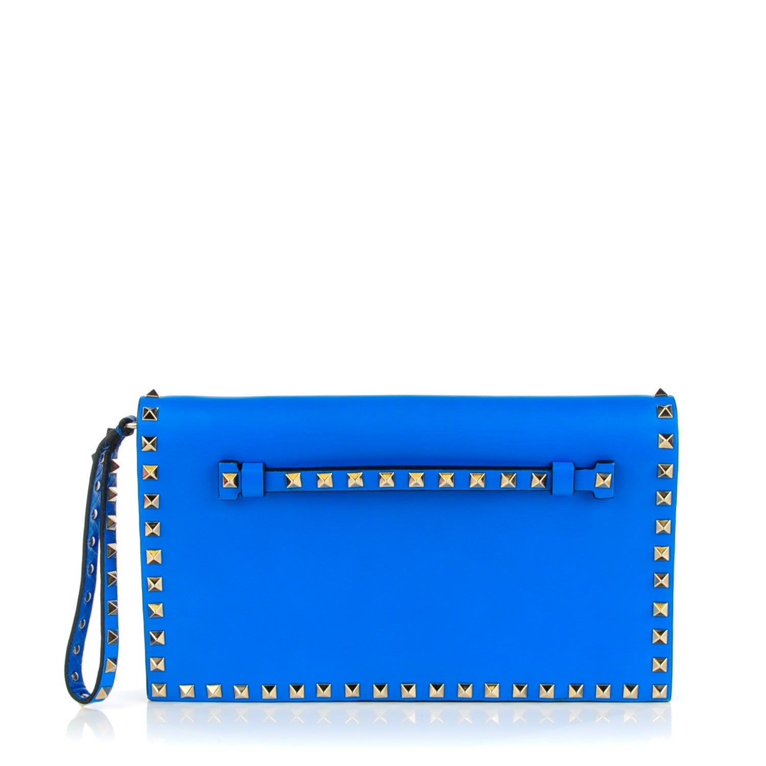 Valentino Garavani Nappa Rockstud Wristlet Clutch Blue Fluo 1 of 8