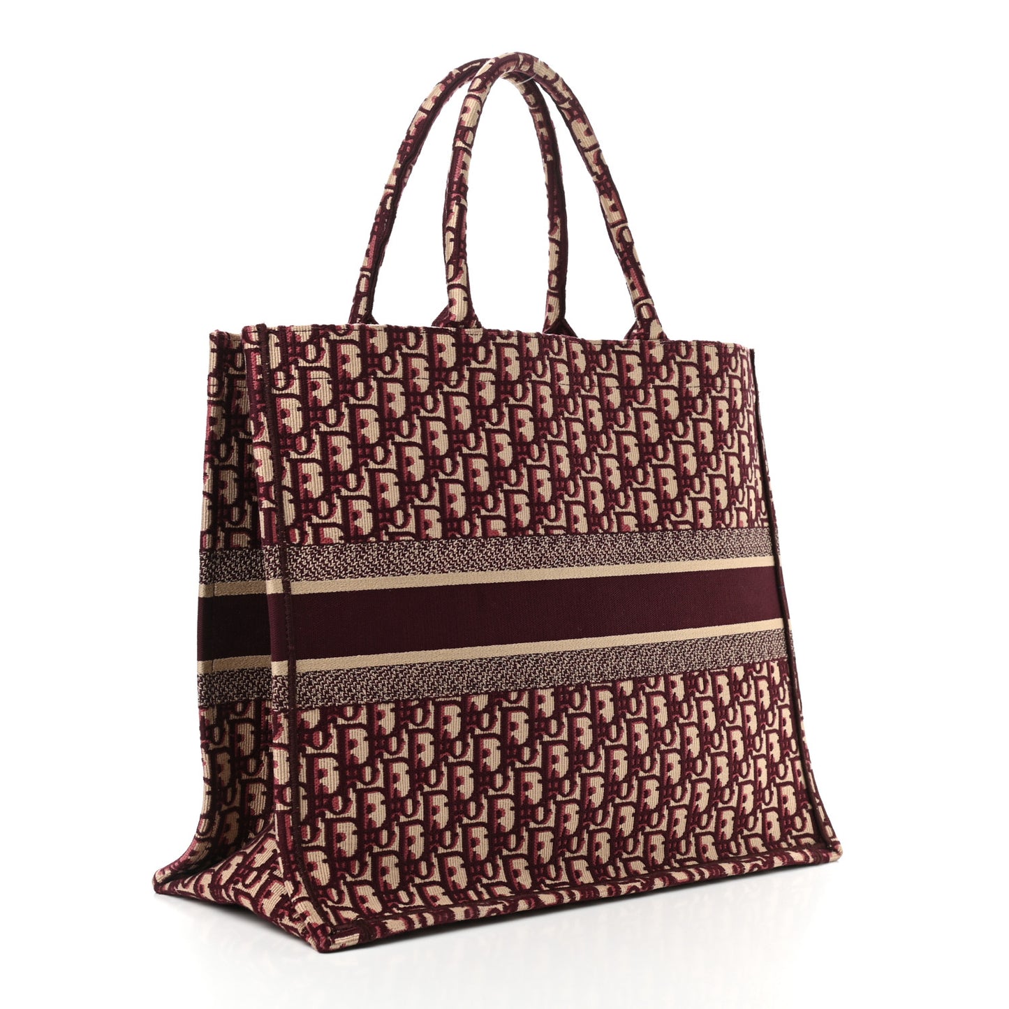 Oblique Large Book Tote Burgundy Multicolor