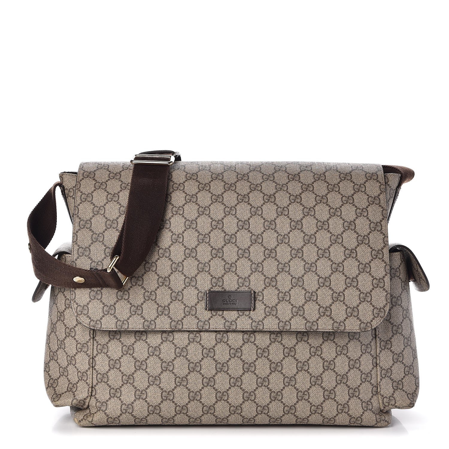 Gucci GG Plus Monogram Messenger Diaper Bag Dark Brown 1 of 14